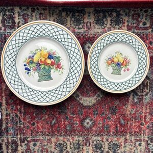 Villeroy & Boch 1748 Fruit Basket Germany Trellis Dinnerware Set of 8